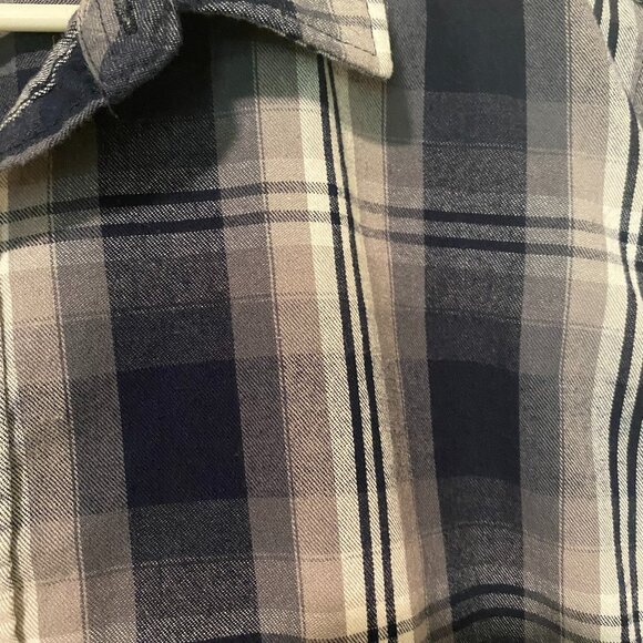 Frontier Supply Co. Men's Button Up Flannel Plaid Blue Grey Size Large - Picture 8 of 8
